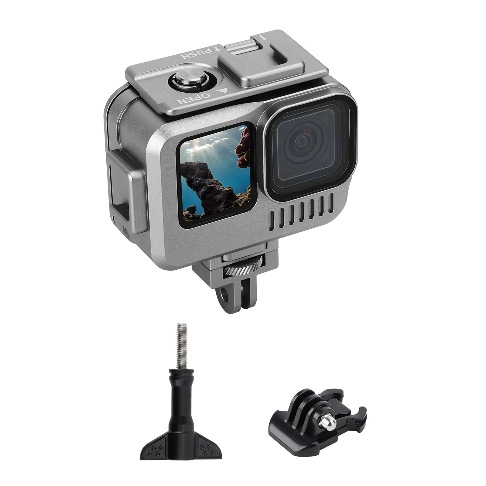 

Водонепроницаемый чехол 40 м для GoPro 9 10 11 Black, корпус для дайвинга с двойным креплением Cold Shoe, защитный корпус от царапин для аксессуаров GoPro