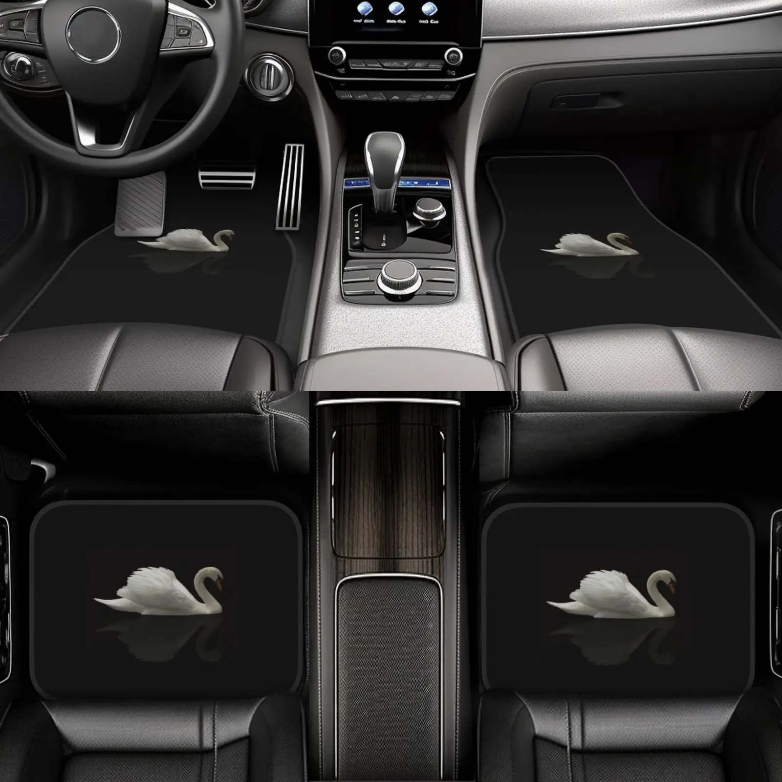 4pcs Universal Car Mats | Simple Versatile Print, High-density Polyester, All-season, Universally Applicable