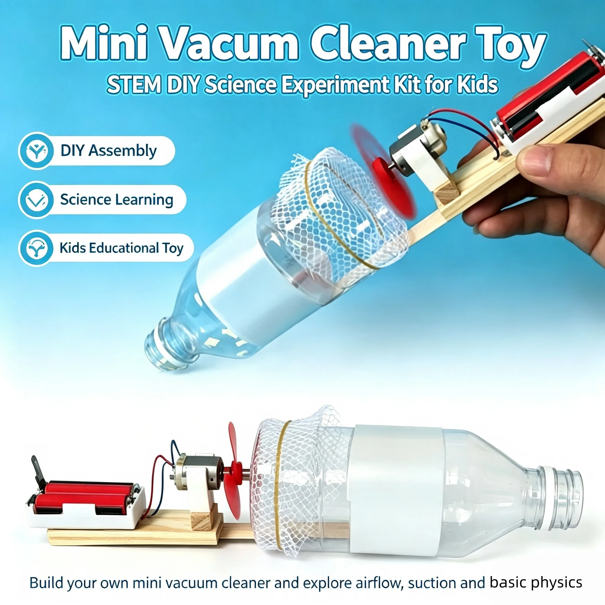 DIY Mini Vacuum Cleaner STEM A - Science Hobby Kit review and price