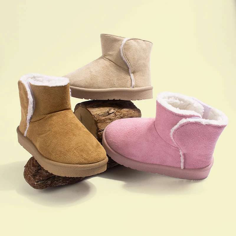 Winter Deer Velvet Classic Fit Boys Girls Warm Fleece Lined Short Shaft Snow Booties Durable Outdoor Kids