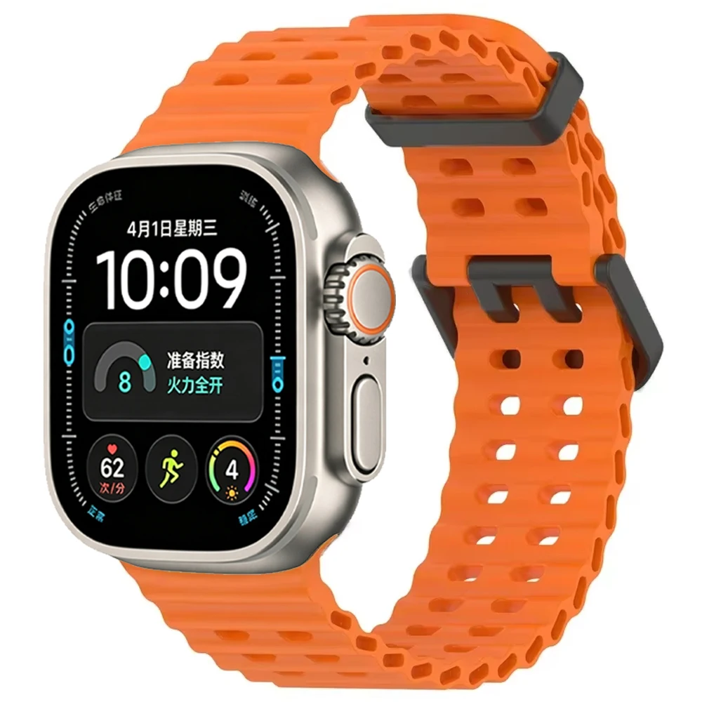 Ocean Silikonarmband für Apple Watch Band Ultra 4/3/2/1 49mm Serie 12 11 10 46mm Komfortables Armband IWatch 9 8 7 6 5 4 SE 45/44mm – Detail 10