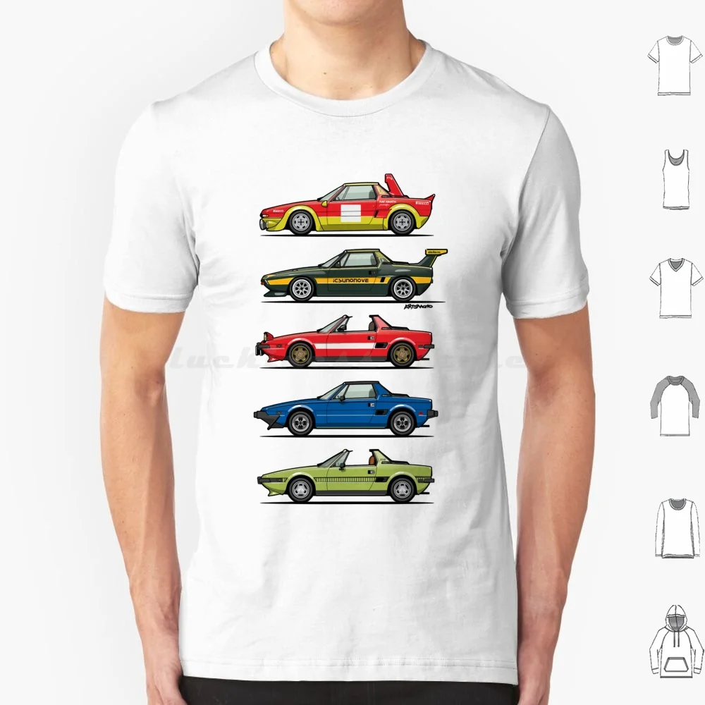 Stack Of Flat X19 Mid Engine Sport Cars T Shirt 6xl Cotton Cool Tee Italian Bertone Car Fiat Italy Italian Design Marcello