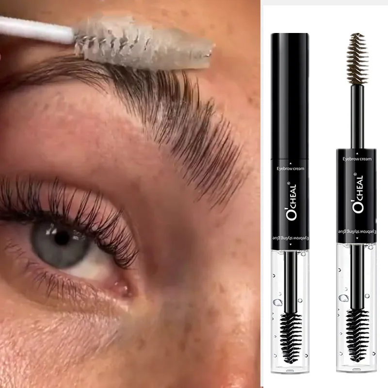 Double-ended สีดําสีน้ําตาล Dye Eyebrow เจลจัดแต่งทรงผมกันน้ํา Lasting Wild Brow Tint Wax โปร่งใส Liquid Brows ครีมเครื่องสําอาง