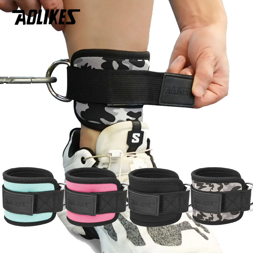 AOLIKES 1PCS Ankle Straps For Cable Machine Kickbacks, Glute Workouts, Lower Body Exercises - Adjustable Leg Straps with Padding