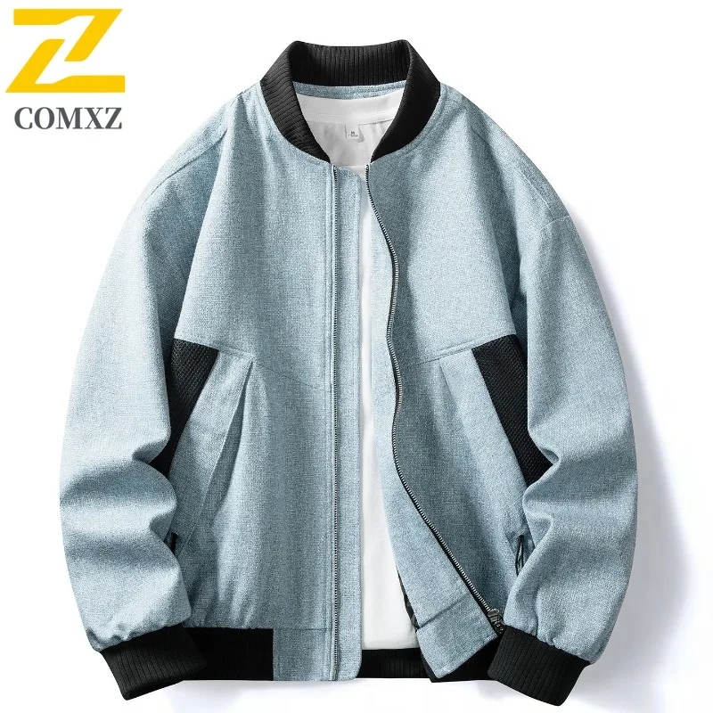 COMXZ Premium Baseball Jacket Fashion Classics Climbing Windproof Outerwear Leisure Comfort Wear Resistant Loose Mens Clothing