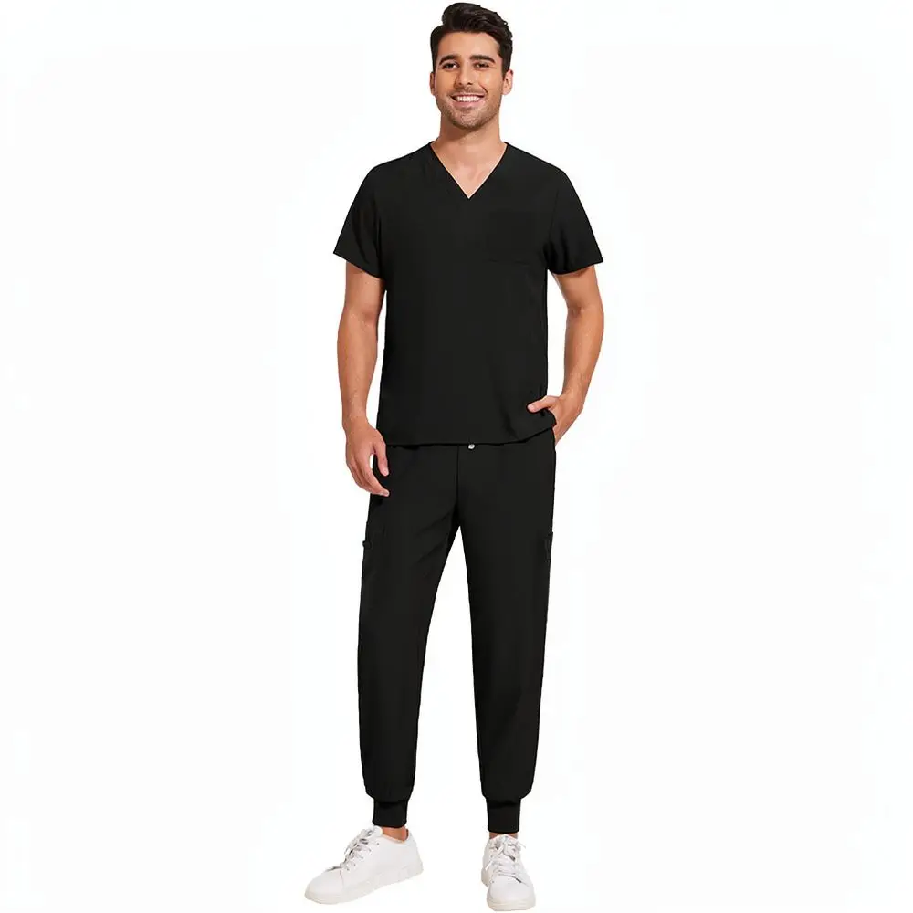 Soft Medical Scrub Set For For Niaahinn Unisex V Neck Nursing Uniform Short Sleeve Breathable Comfortable Hospital Outfit