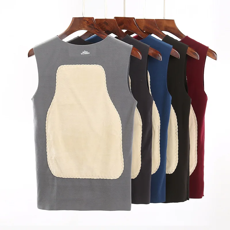 3Pcs Men No Trace Thermal Underwear Sleeveless Vest Autumn Winter Thermo Lingerie Man Warm Tops Back Top Thicken Vest Undershirt