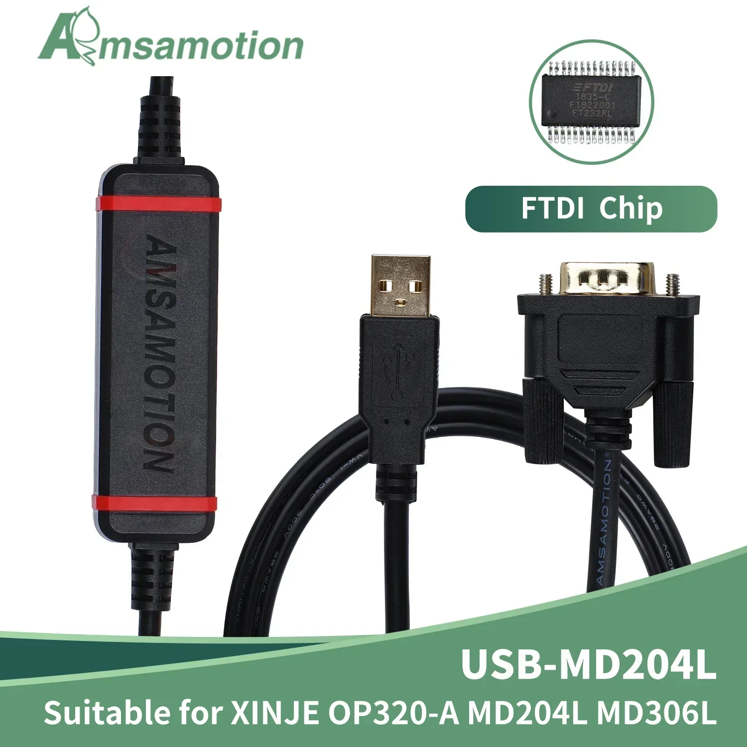 

Amsamotion USB-MD204L Подходит для XINJE OP320-A MD204L MD306L Кабель для программирования сенсорного экрана Загрузка OP325 Интерфейс HMI