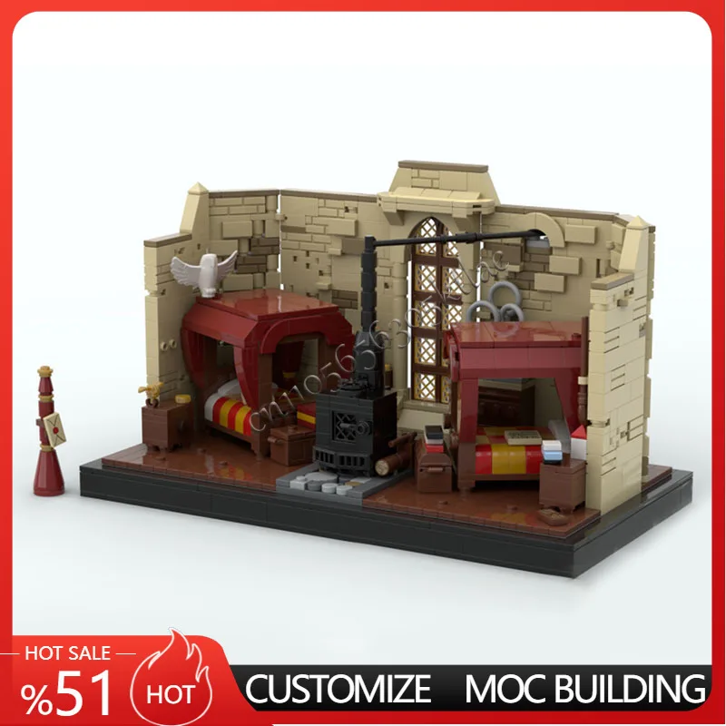 

992 Parts MOC Famous Movie Male Dormitory Model Building Blocks DIY Sets Education Assembly Bricks Toys Children Birthday Gifts