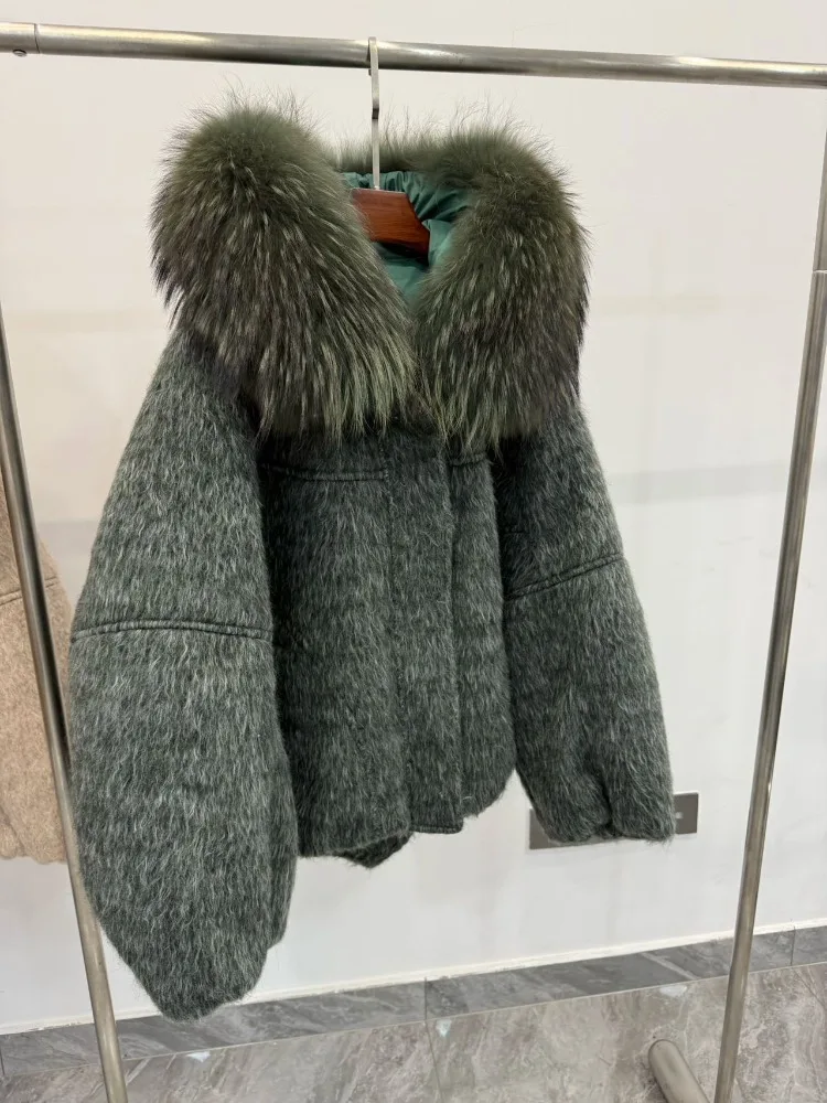 OFTBUY سترة الملابس النسائية مع الفراء الطبيعي للنساء معاطف وسترات جديدة Manteau Femme 2026 ملابس خارجية سترة شتوية دافئة #4