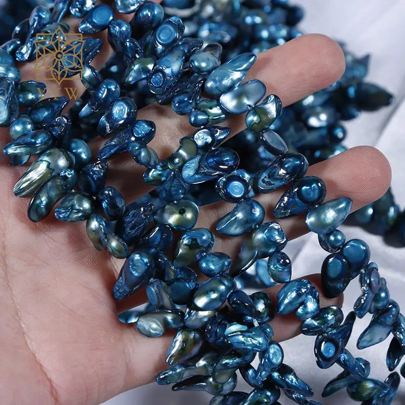 Peacock Blue Cultured Baroque Freshwater Pearl Beads 6-8mm Irregular Stone For Jewelry Making Diy Necklace Bracelet Accessory