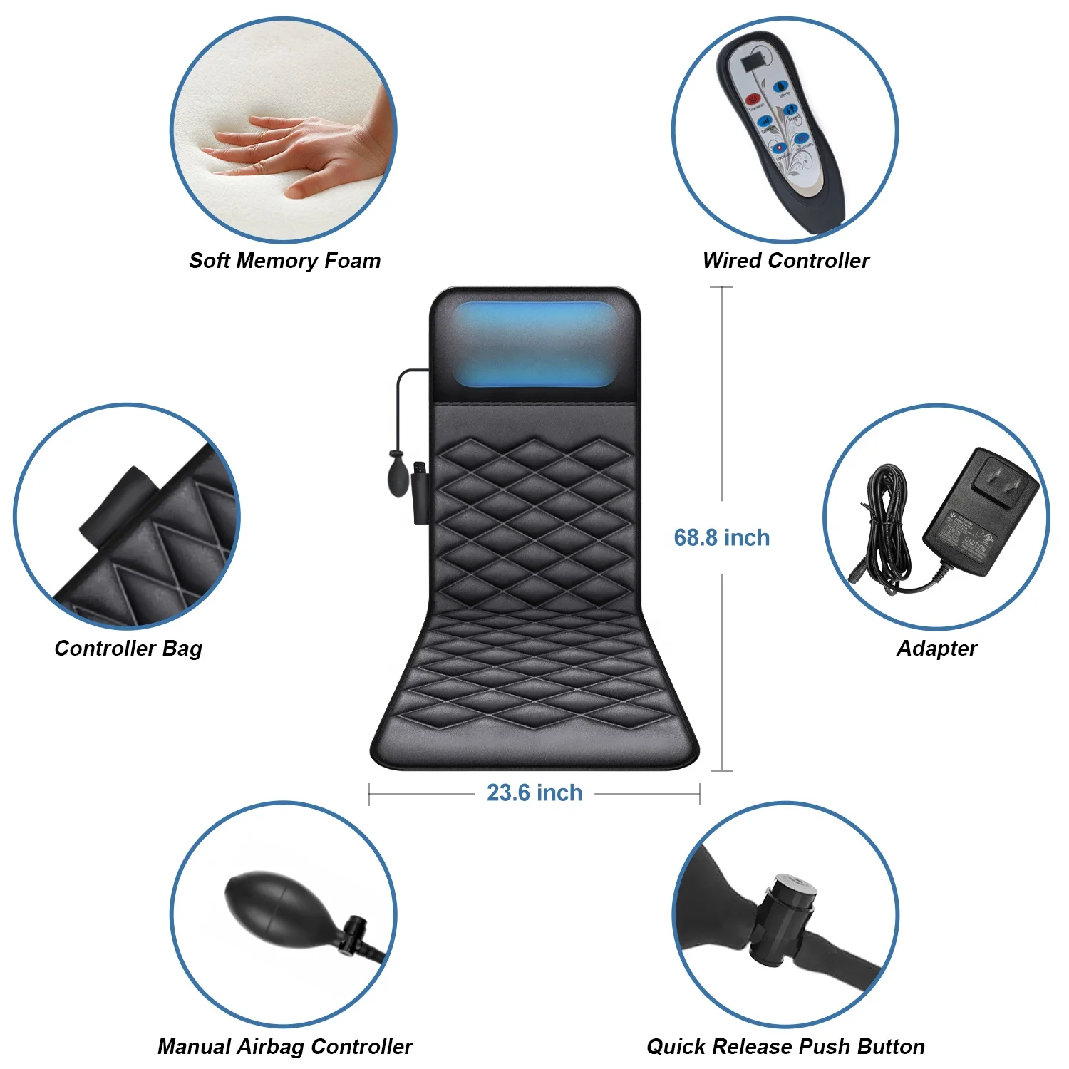 مرتبة تدليك مريحة توفر سرير هوائي تسخين كهربائيًا للاسترخاء العميق مناسبة للترفيه العائلي. #2