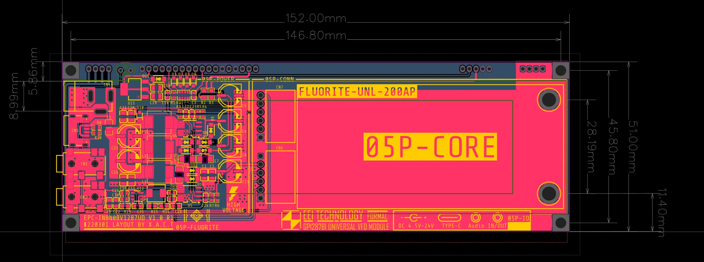 Il modulo Display grafico a matrice di punti con schermo al fosforo VFD da 6.1 pollici 256x50 Nvarcher supporta lo sviluppo Arduino STM32