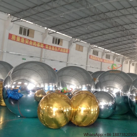 Inflatable Metallic Ball Decorative Inflatable Mirror Ball Metallic Balloons Big Shiny Giant Inflatable Balls