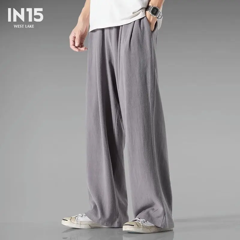 Summer Chinese Style Cotton Linen Wide-leg Comfortable Loose Thin Casual Pants
