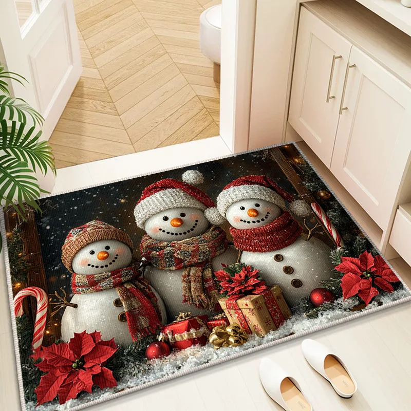 VIKAMA Merry Christmas Dachshund Sweater Door Mat Dirt Resistant Non Slip Front Porch Entryway Lake House Holiday Home Decor