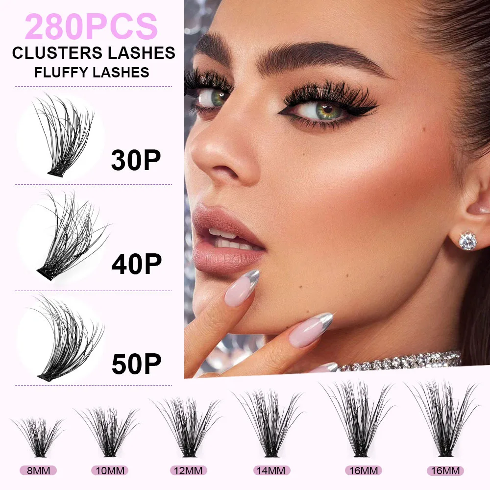 Hot Sale DIY Segmented Fried Hair Single Cluster False Eyelashes 14 Row Pack Large Capacity Daily Makeup