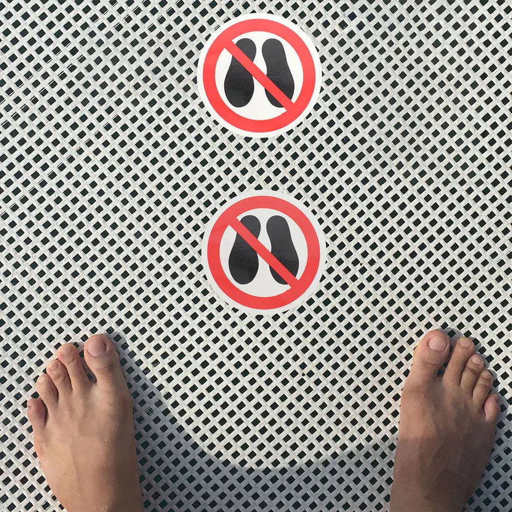 3Pcs No Step Warning Sticker Self-Adhesive Safety Sign Round Caution Decal for Industrial Equipment Rooms Pools Boats Factories