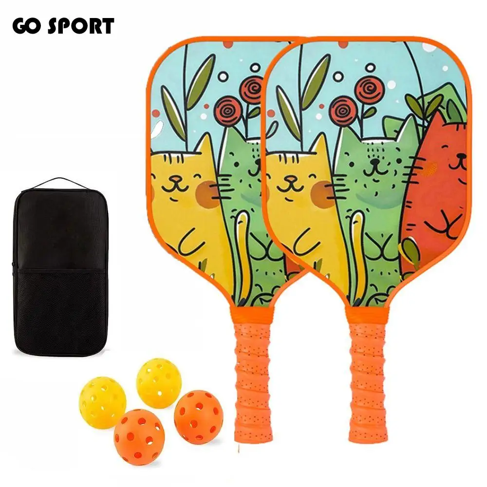 

Детский набор для пиклбола с героями мультфильмов, портативные легкие детские ракетки для пиклбола с сумкой для переноски, детский набор для пиклбола с 4 мячами