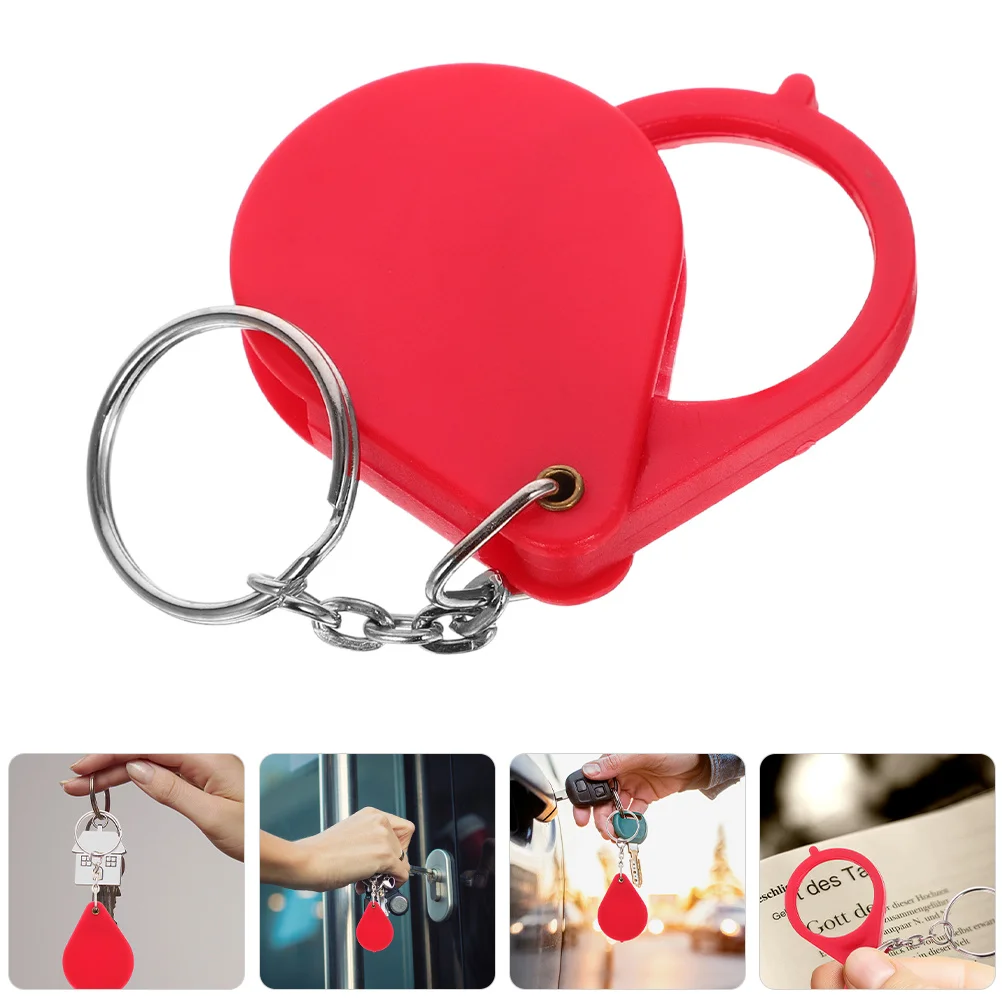 4Pcs Mini Keychain Folding Magnifier Portable Handheld Pocket Reading Jewelry Magnifying Glass Tools Mini Magnifier Keychain