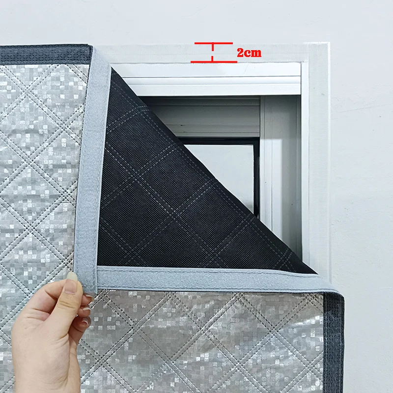 Winter New Thick Cotton Windproof and Cold Proof Curtains, Home Bedroom Partition Warm Curtains, Self-Adhesive, Double Zipper