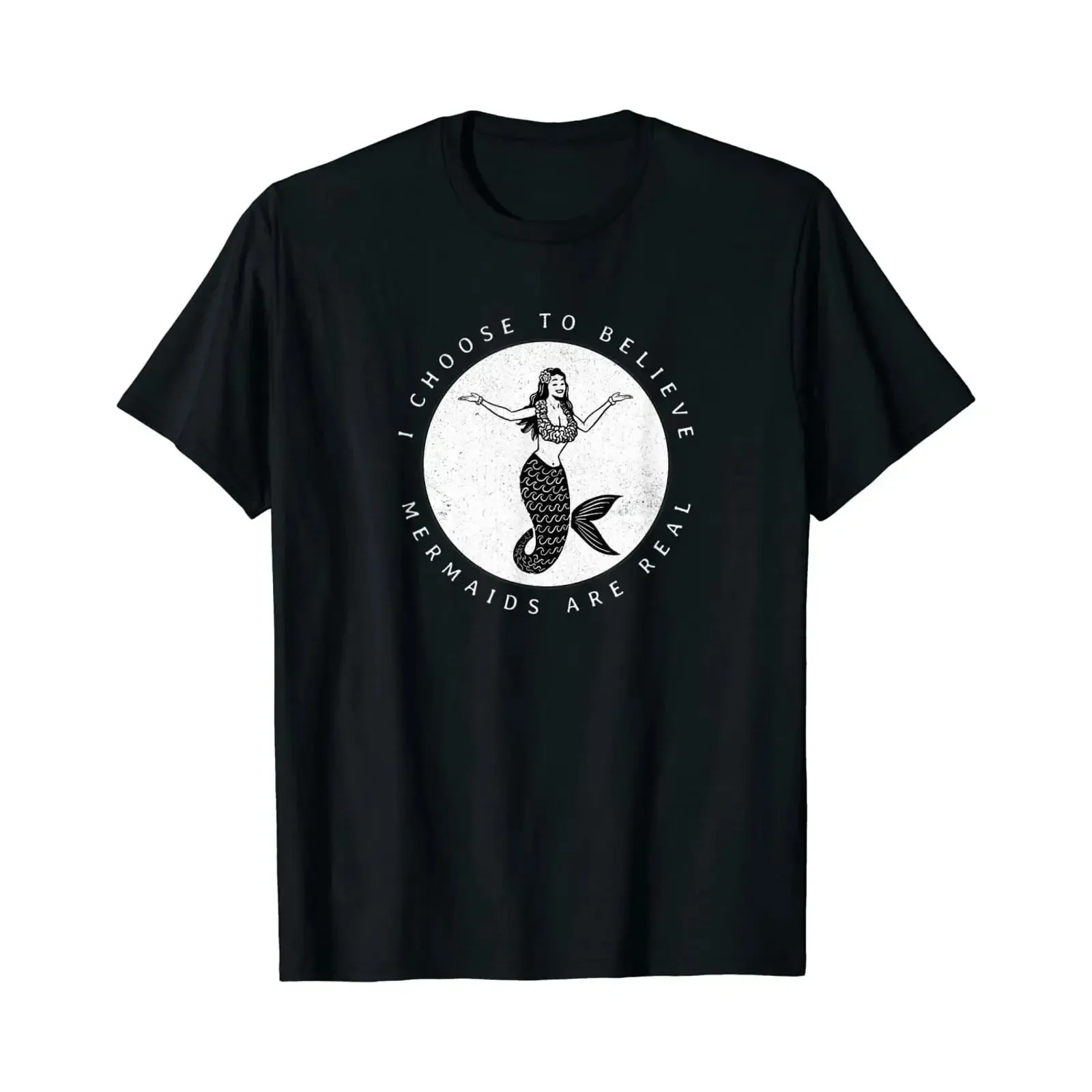 Funny T shirt I Choose To Believe Mermaids Are Real by Turbo Volcano NEW vintage Washed graphic Breathable homme Comfortable