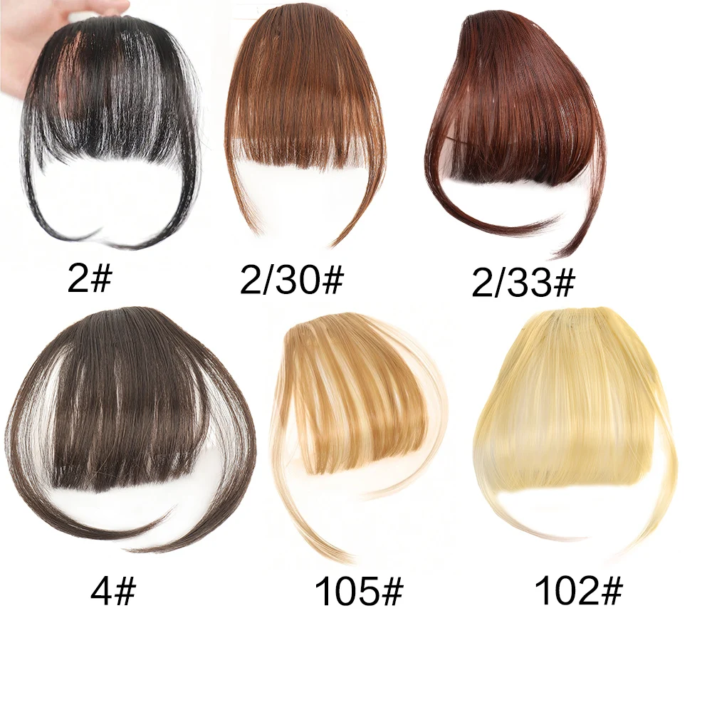 Synthetic Air Bangs Natural Short Brown Black Fake Hair Fringe Extension 1 Clip In Hairpieces Accessories For Women Girl