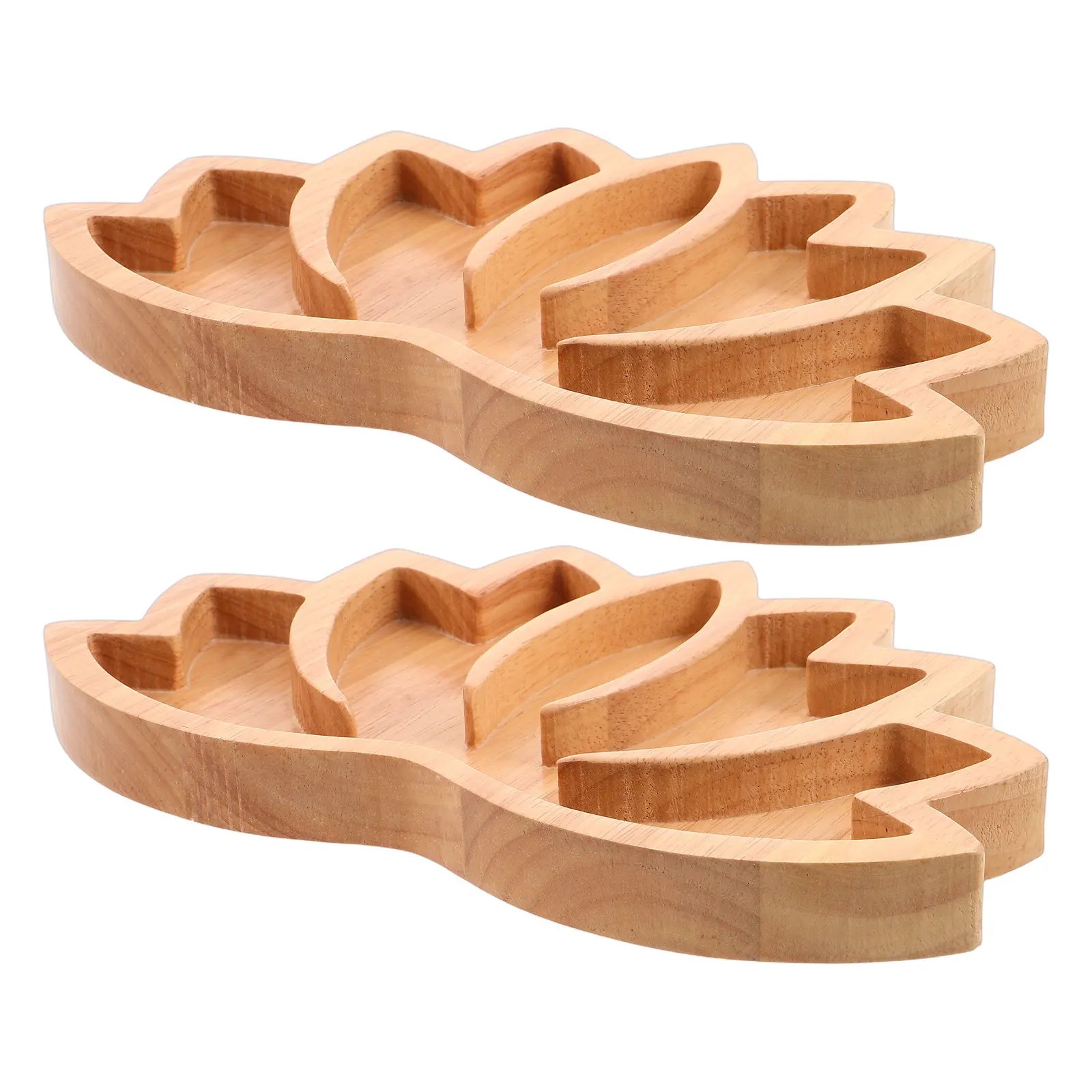2 Piezas de Bandeja Organizadora de Cristal con Diseño de Loto de Madera, Tazón de Exhibición para Gemas, Piedras, Joyas, Minerales, Exhibición de Especímenes, Decoración del Hogar, Bandeja de Carga