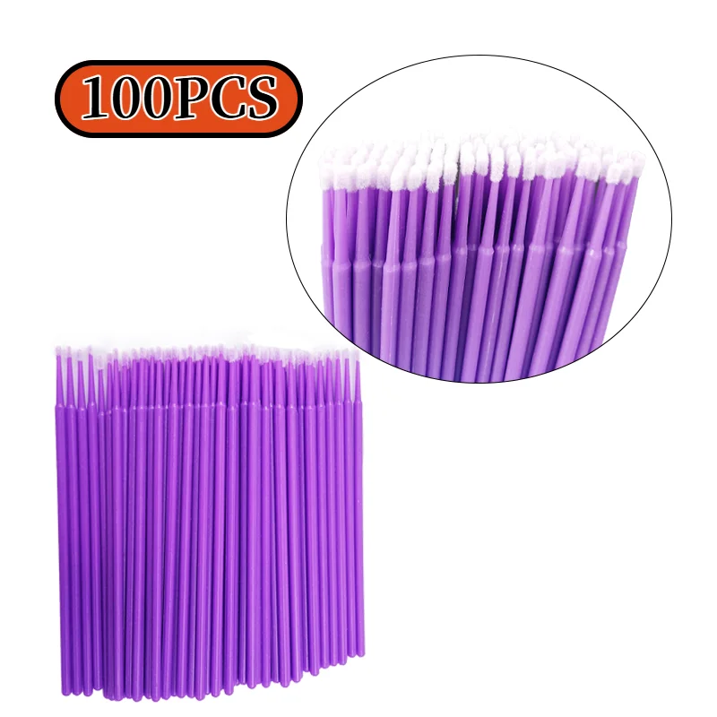 100PCS Dental Disposable Micro Applicator Brush Cotton Swab Eyelash Extension Tools makeup applicator remove tool