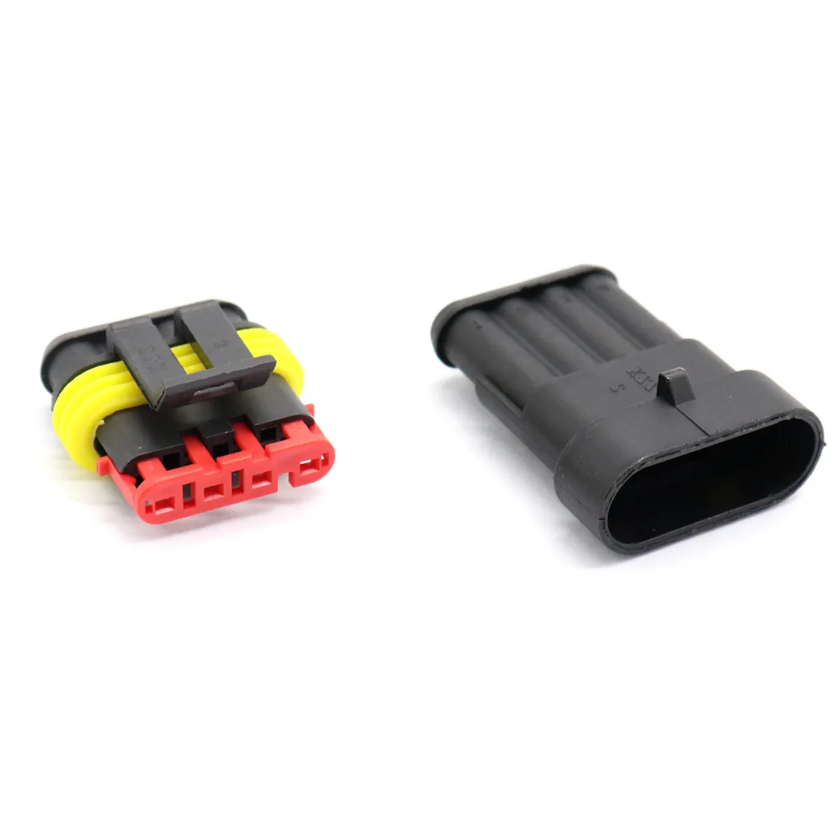 

5Pairs 4-Pin Waterproof Electrical Wire Terminal Connector Kits IP67 Sealed Joint Damage Protection Wiring Tools for Cars