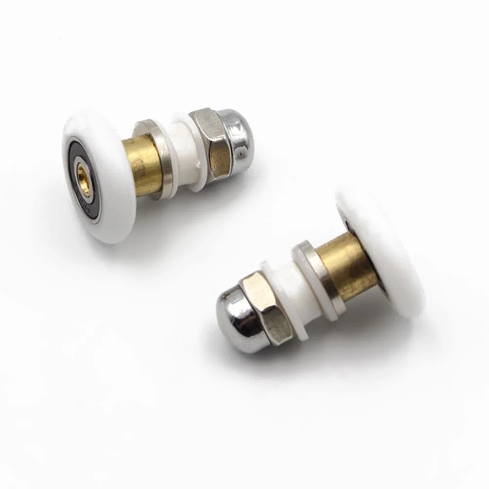 

4Pcs Shower Glass Door Hanging Wheel Roller 28Mm White ABS Stainless Steel Sliding Bathroom Cabinet Eccentric Pulleys