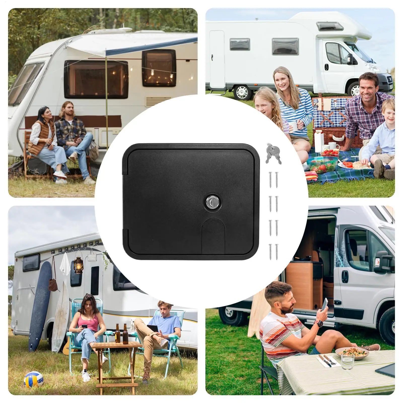 

Rv Power Cord Hatch Rust-Resistant Camper Cover Rv Access Door Cable Hatch For Inspection Port Floor Cable Indoor Vehicles