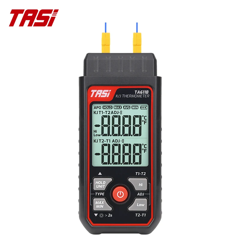 TASI TA611A TA611B Digital Thermocouple Thermometer K/J Type, for Contact Temperature Testing with LCD Display in C/F