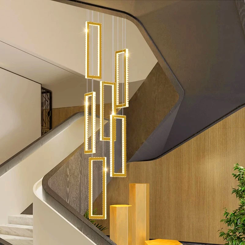 Modern home decoration crystal chandelier, stair Pendant lamp, living room Pendant lights, interior lighting