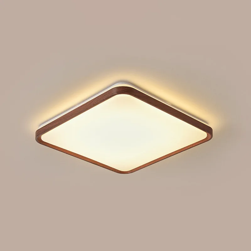 

ModernLED Ceiling Light Circular Ultrathin Wood Grain Walnut Decorative Light Bedroom Dining Room Living Room Indoor Home Light