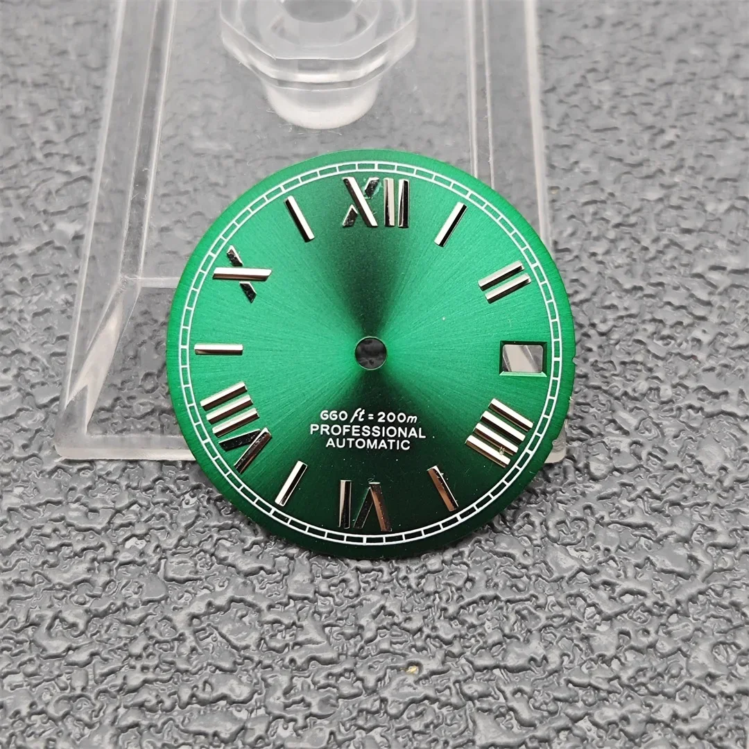 28.5mm Roman Numeral Dial No Luminous Watch Face for NH35A/4R35 Movement Date Watch Modification Parts Solar Orbit Texture Dial image 3