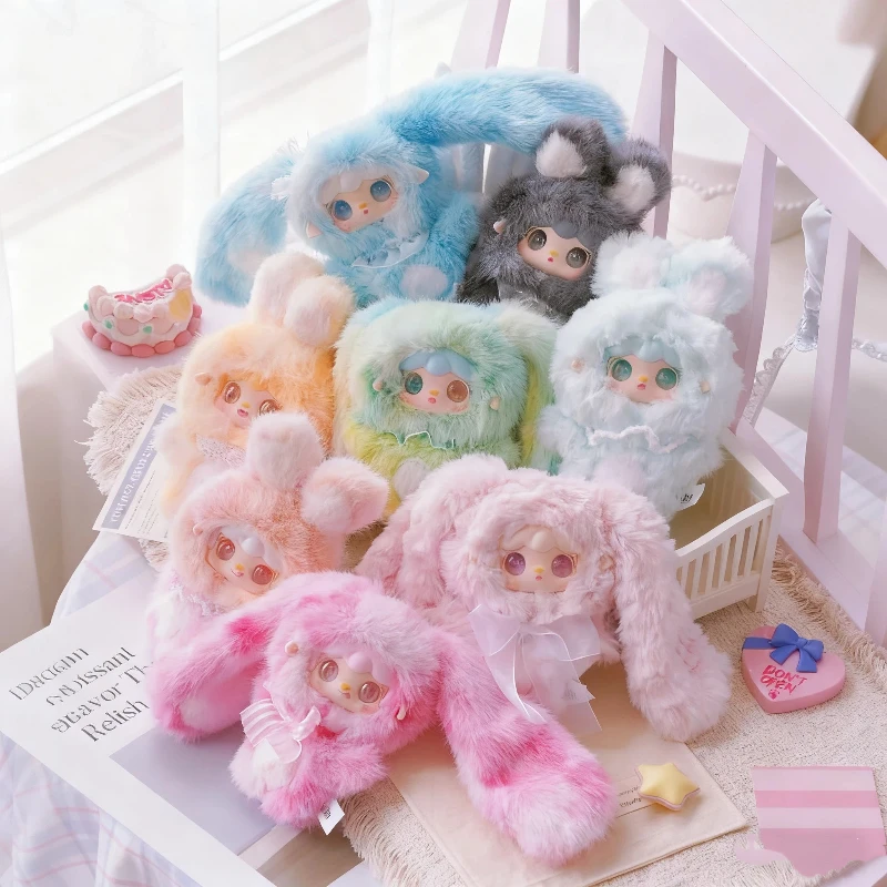 Yooki Hopping Bunny Series Vinyl Pluche Blind Box Kawaii Pop Desktop Ornament Leuke Rugzak Sleutelhanger Trendy Speelgoed Verrassingsgeschenken