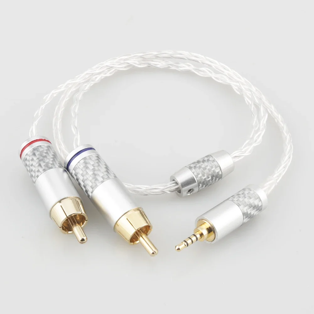 Audiocrast 2.5mm TRRS Balanced Male to 2RCA Male for Astell&Kern AK100II, AK120II, AK240