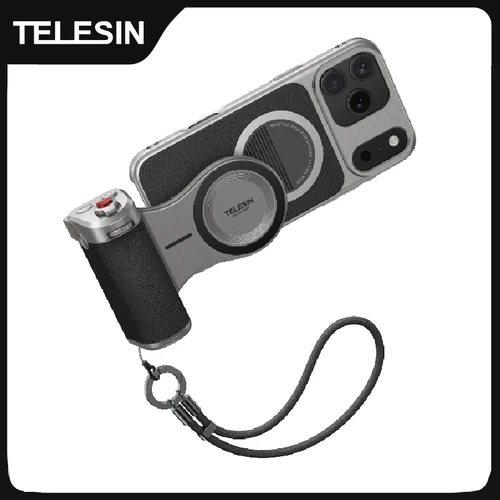TELESIN Kit de agarre maestro magnético para iPhone 17 Pro ProMax, Kit estándar de agarre para cámara de teléfono, funda de refrigeración de grafeno, soporte de mango