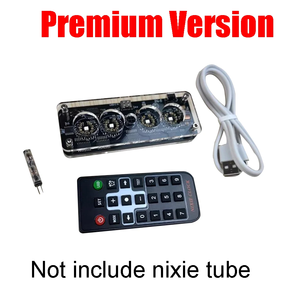 Imagem -03 - Nixie-cabo de Alimentação Usb com Controle Remoto In14 In8 In82 Glow Tube Time Base Tipo-c Display Digital Relógio 4bit