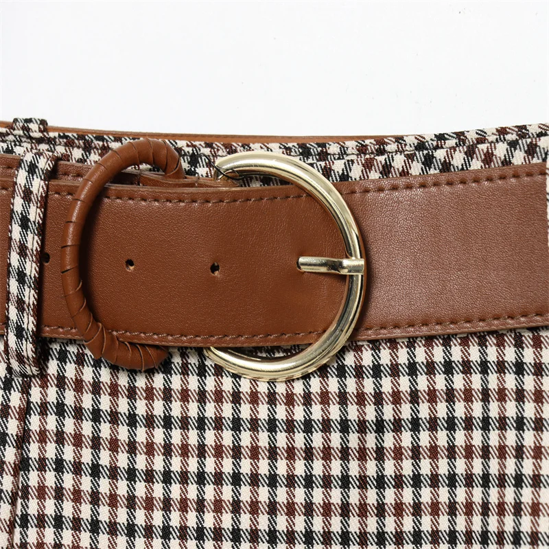 2025 Fall/Winter New Fashionable Elegant High-end Houndstooth Belted Cape Midi Dress