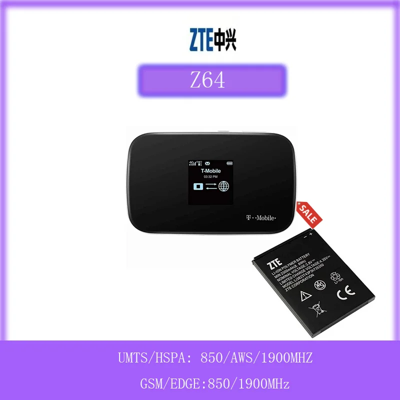 Unlocked ZTE MF64 3G Wireless Router and WiFi Hotspot router WCDMA 1900 / 850MHz 21.6Mbps only 3G