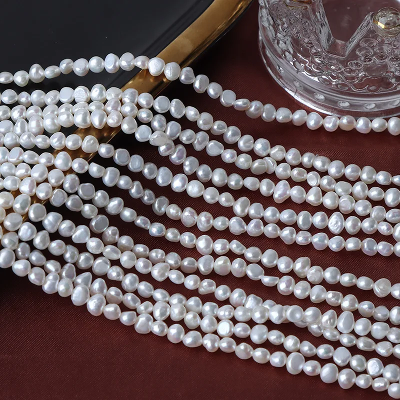 

3-4mm Irregularly Shaped Baroque Natural Freshwater Pearl Semi-finished Beads for Jewelry Making DIY Necklace Bracelet Accessory