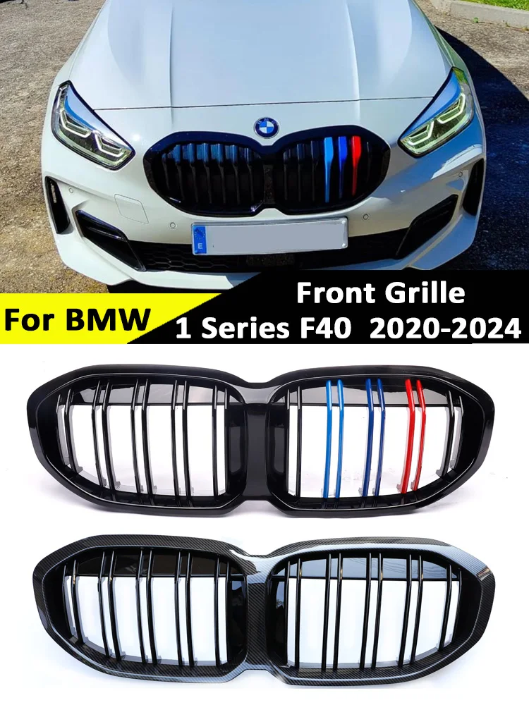

Grille for BMW 1 Series F40 2019-2023 M Design Front Bumper Kidney Carbon Fiber Grill Inside Diamond Chrome Car Accessories