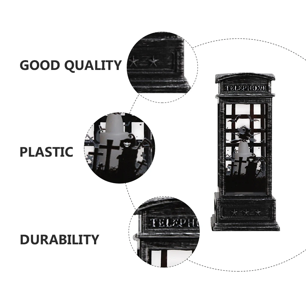 

Witch Wind Desk Lamp Halloween Decorative Props LED Light Black Plastic Durability Multi Purpose Festive Ambience Home Office