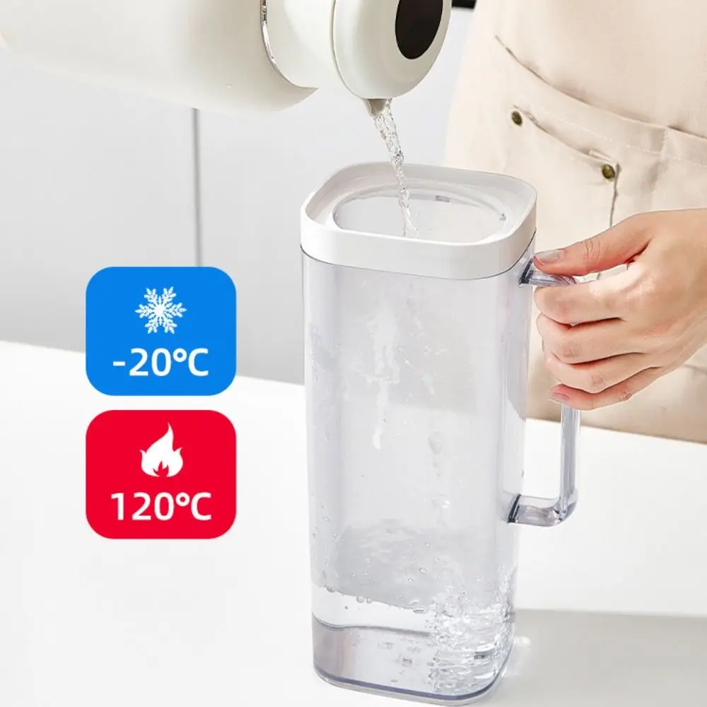 Flip Cover Refrigerator Water Pitcher Heat-resistant Transparent Cold Water Kettle Sealed Leak-proof Cold Brew Teapot