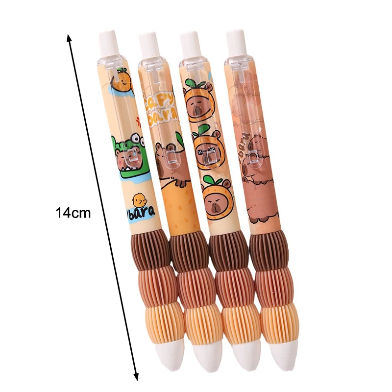 4Pcs Kawaii Cartoon Capybara Gel Pen Quick-Drying Neutral Pens Writing Smooth Pens Office Supplies Student Stationery Gifts