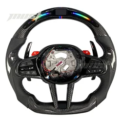 For BMW G Series LCI Customized Carbon Fiber LED Steering Wheel 2 3 4 5 6 7 8 Series X3 X4 X5 G20 G30 M3 M4 M5 M8 Z4 2018-2024