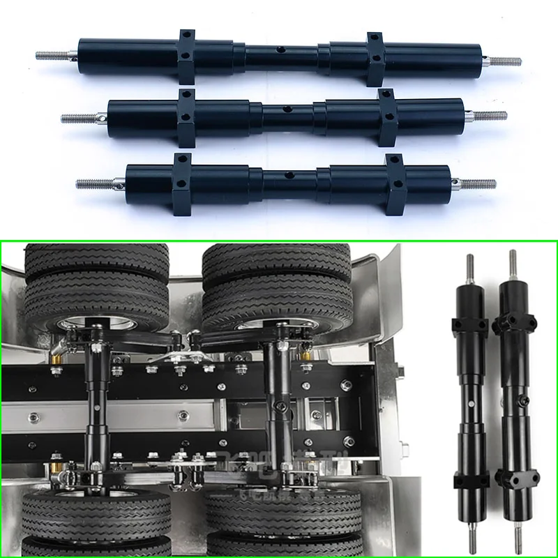 1:14th Scale Metal 120mm 140mm 167mm Trailer Bearing Axle for Tamiya RC Truck Crawler Car SCANIA 770S R620 VOLVO BENZ Arocs MAN