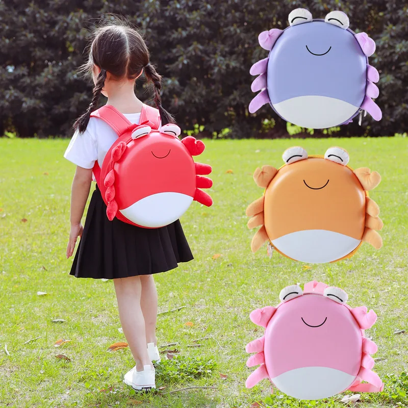 Children Schoolbag Cute Kids Crab Eggshell Backpack 2025 New Versatile Cartoon Boys Girls Fashion Kindergarten Backpack Kawaii